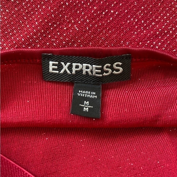 Express red metallic spaghetti strap tank top medium - Picture 3 of 8